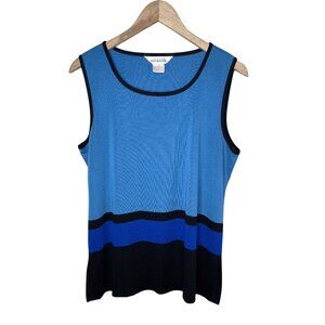 Misook Womens XL Blue Sleeveless Knit Business Casual Tank Top